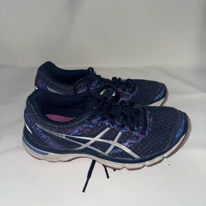 Asics Women's Blue and Silver Athletic Shoes